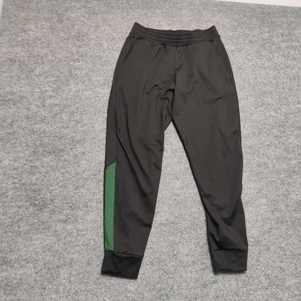 Varsity Spirit Track Pants Mens Medium Black Knit Zip Hem Elastic Waist Athletic